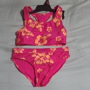 New Kids 5/6 Pink and Yellow Floral Bikini Set